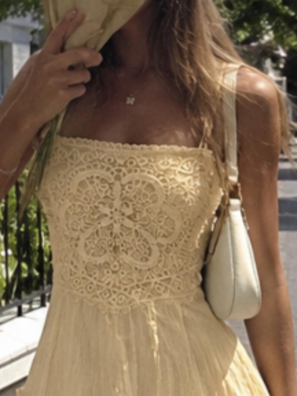 butter yellow lace babydoll dress